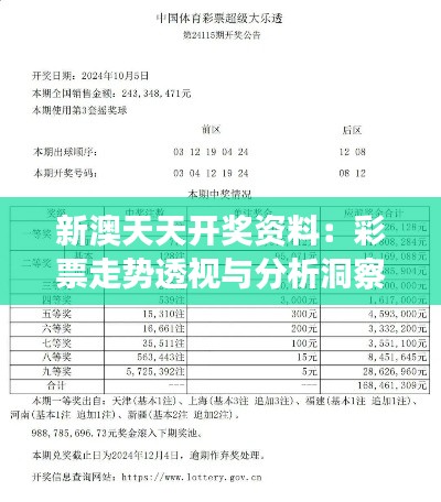 新澳天天开奖资料:彩票走势透视与分析洞察