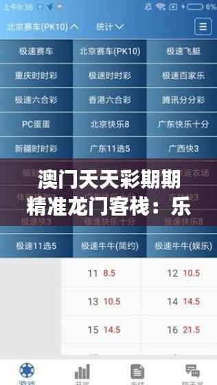 澳门天天彩期期精准龙门客栈:乐透趋势解码与赢家策略